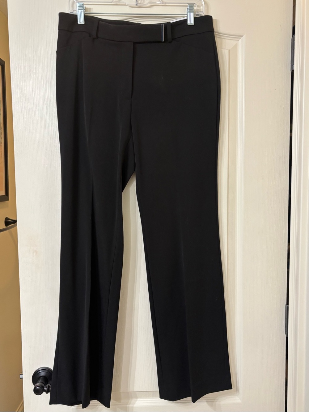 White House Black Market Black Straight-Leg Dress Trousers